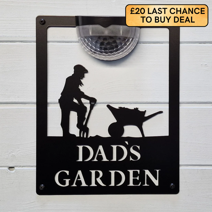 Dad's Garden Sign with Solar Powered Light