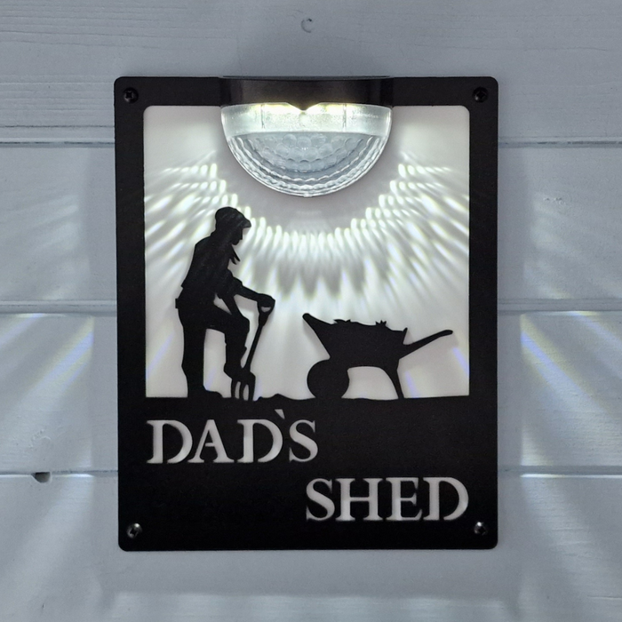 IMPERFECT- Dad's Shed Solar Wall Plaque