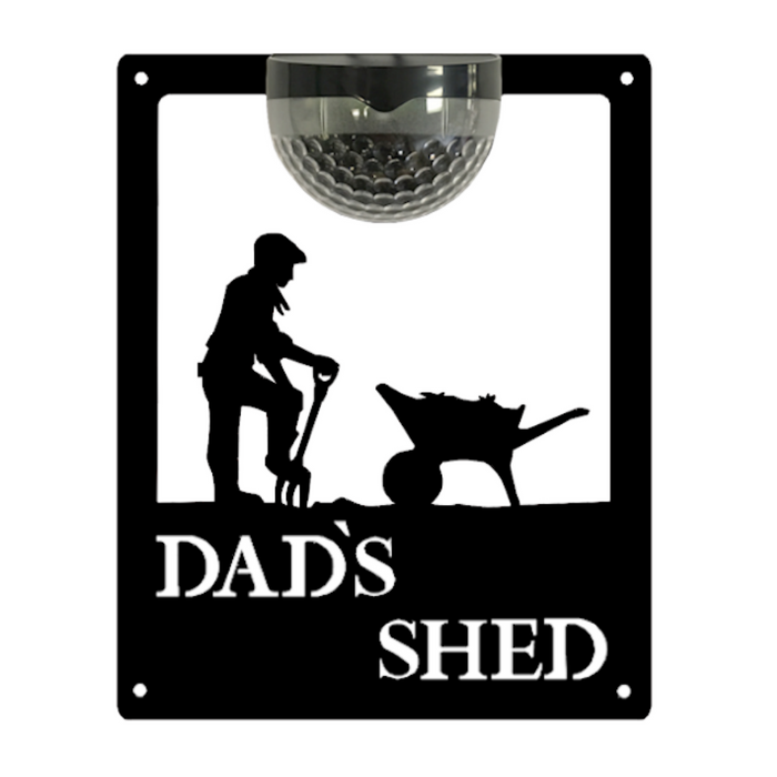 IMPERFECT- Dad's Shed Solar Wall Plaque