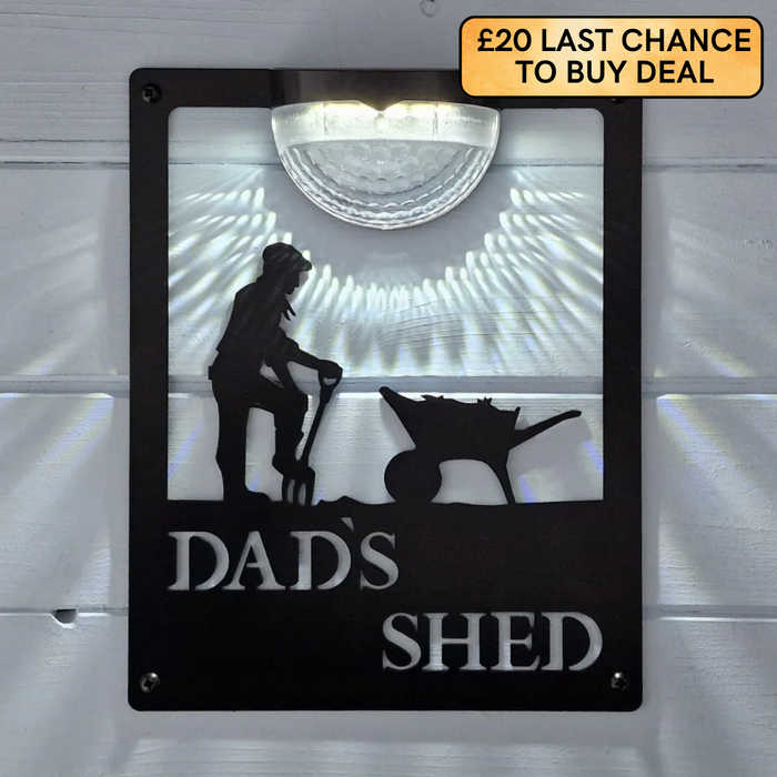 Dad's Shed Solar Powered Light Plaque