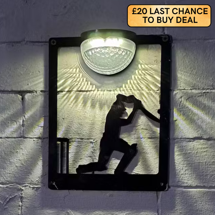 Cricketer Solar Light Wall Plaque