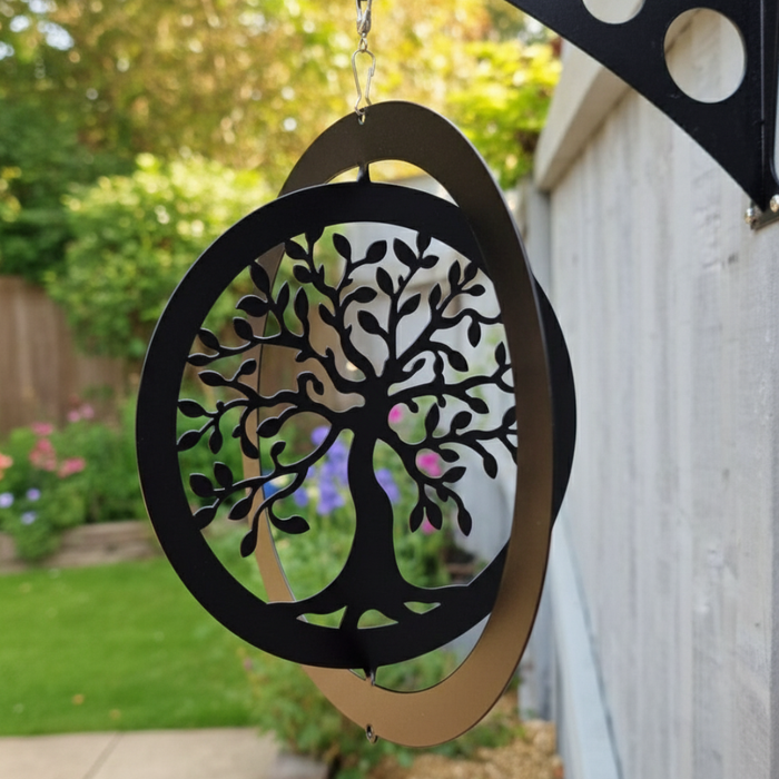 Tree of Life Hanging Silhouette Orbit Spinner