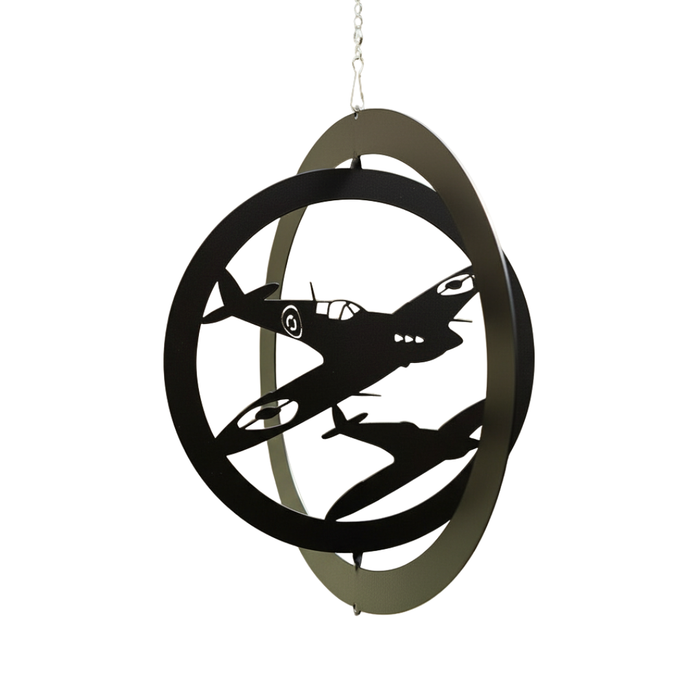 Spitfire Hanging Silhouette Orbit Spinner (Spins at Fixed 90°)