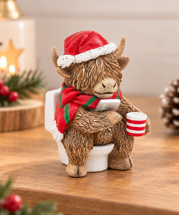 Xmas Happy Highland Cow Toilet