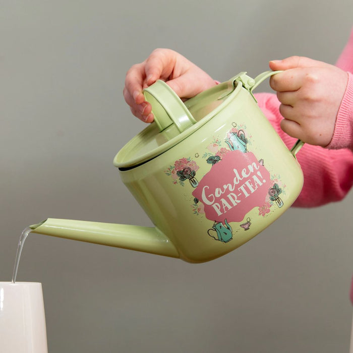 'Garden Par-tea' Green Watering Can Teapot