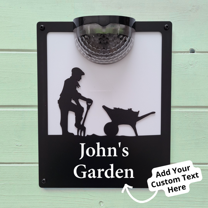 Male Gardener Solar Light Wall Plaque (You Can Personalise Me!)