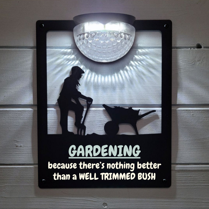 'Well-trimmed bush' Male Gardener Solar Light Wall Plaque