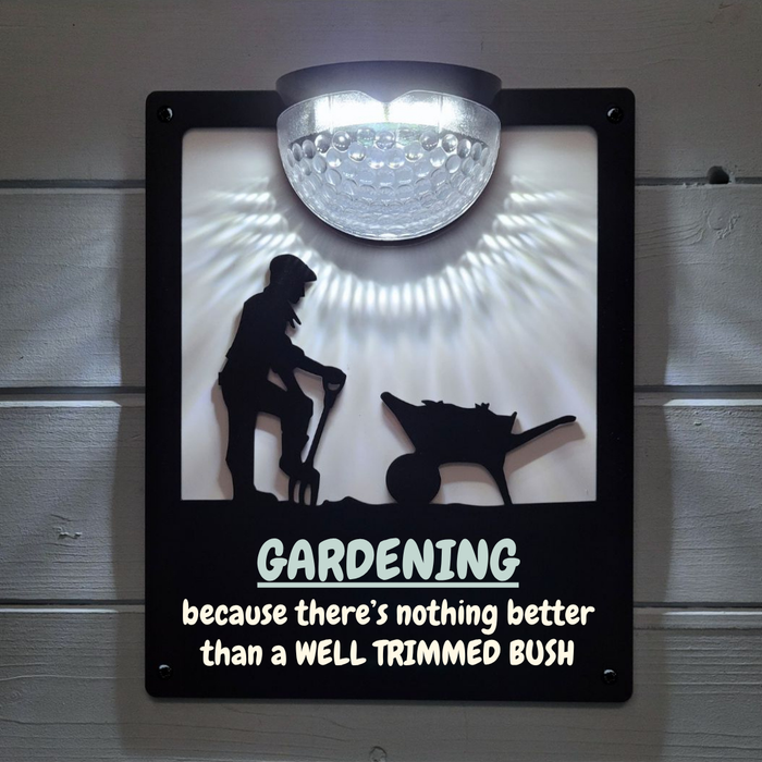 'Well-trimmed bush' Male Gardener Solar Light Wall Plaque