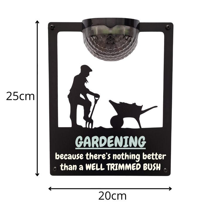 'Well-trimmed bush' Male Gardener Solar Light Wall Plaque