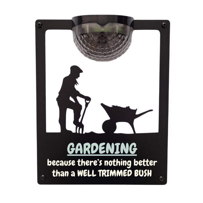 'Well-trimmed bush' Male Gardener Solar Light Wall Plaque