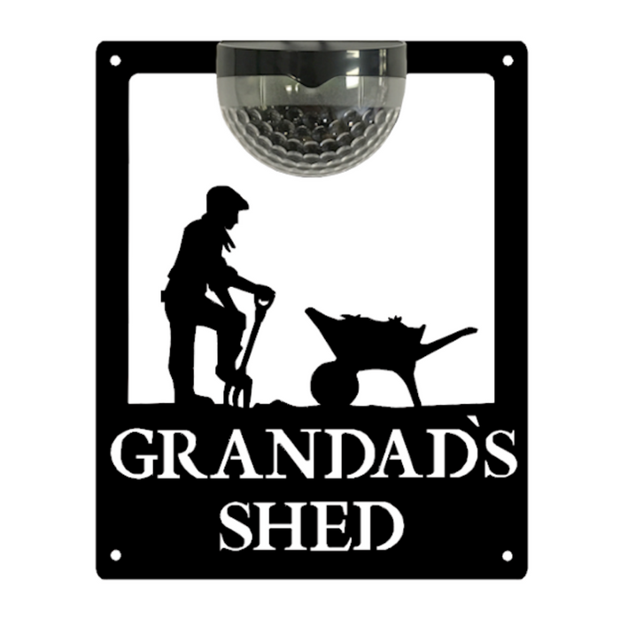 IMPERFECT- Grandad's Shed Sign with Solar Powered Light