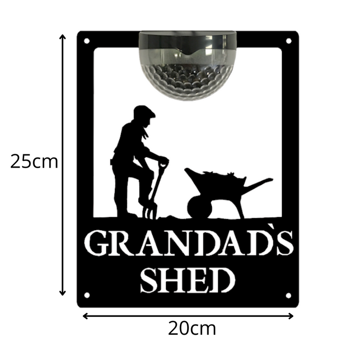 IMPERFECT- Grandad's Shed Sign with Solar Powered Light