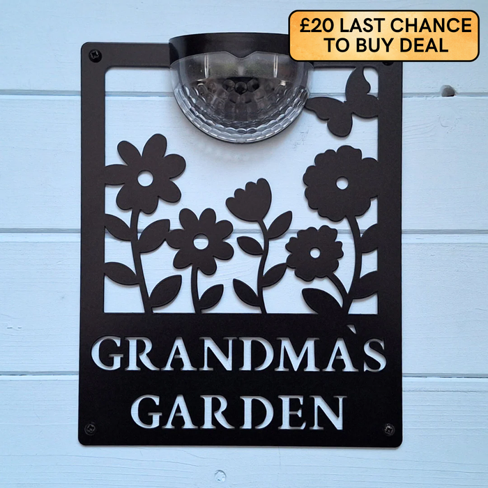 Grandma's Garden Sign with Solar Powered Light