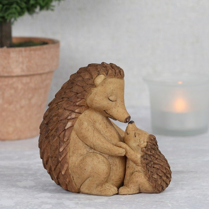 Happy Hoglet Mother and Baby Hedgehog Ornament