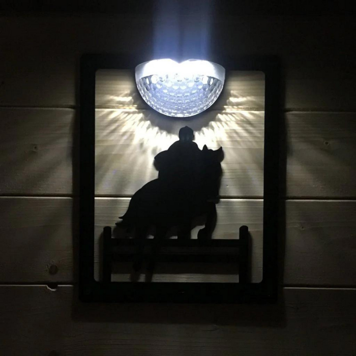 IMPERFECT- Horse Jumper Solar Light Wall Plaque