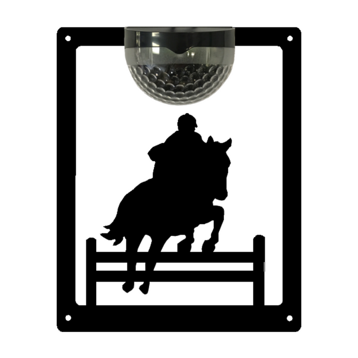 IMPERFECT- Horse Jumper Solar Light Wall Plaque