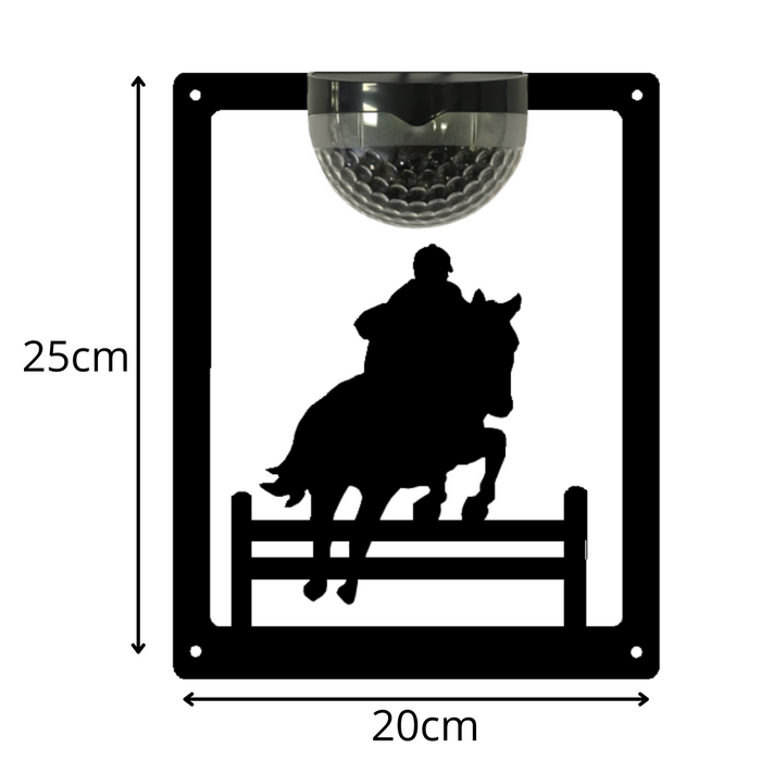 IMPERFECT- Horse Jumper Solar Light Wall Plaque