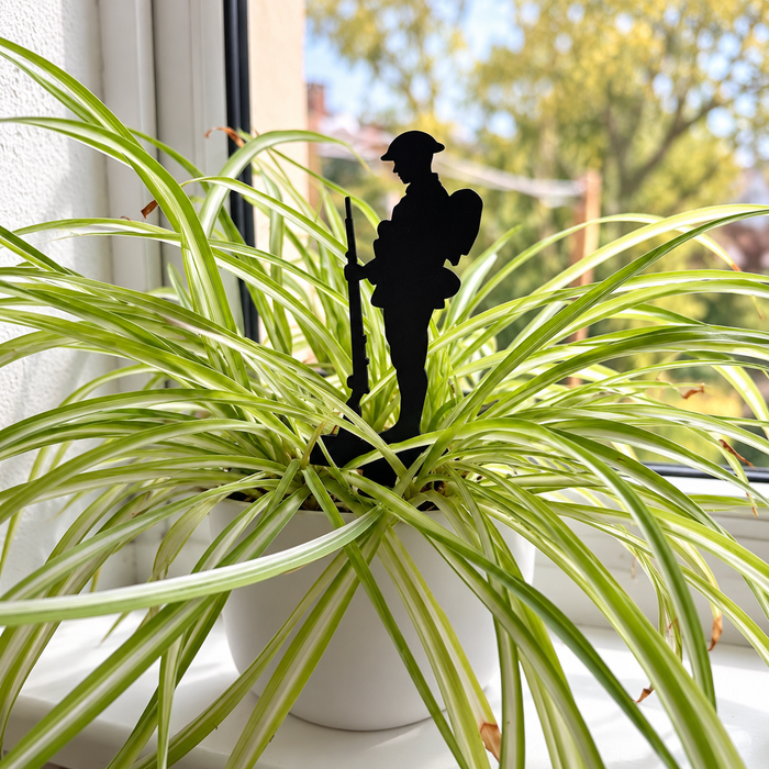 Metal Remembrance Soldier Plant Pot Stake