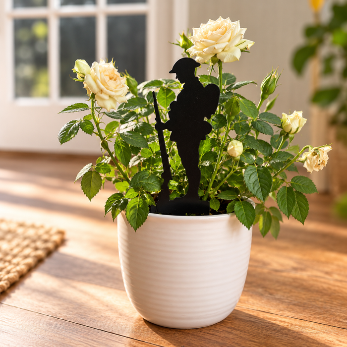 Metal Remembrance Soldier Plant Pot Stake
