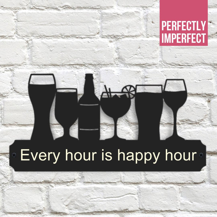 IMPERFECT - 'Every hour is happy hour' Large Drinks Wall Art