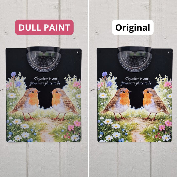 IMPERFECT - Together Robins Solar Light Wall Plaque