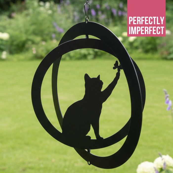 IMPERFECT - Cat Hanging Silhouette Orbit Spinner