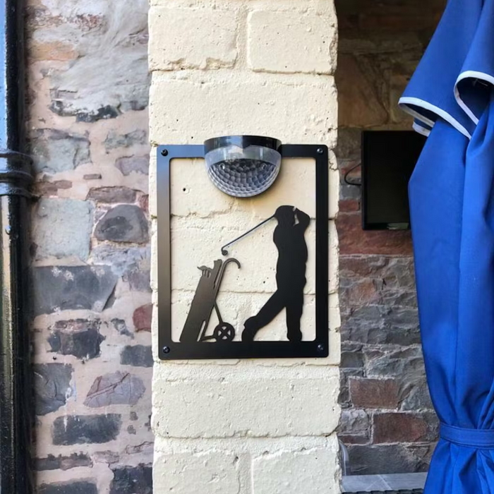 Golfer Solar Light Wall Plaque