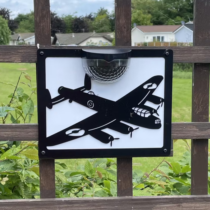 Lancaster Bomber Solar Light Wall Plaque