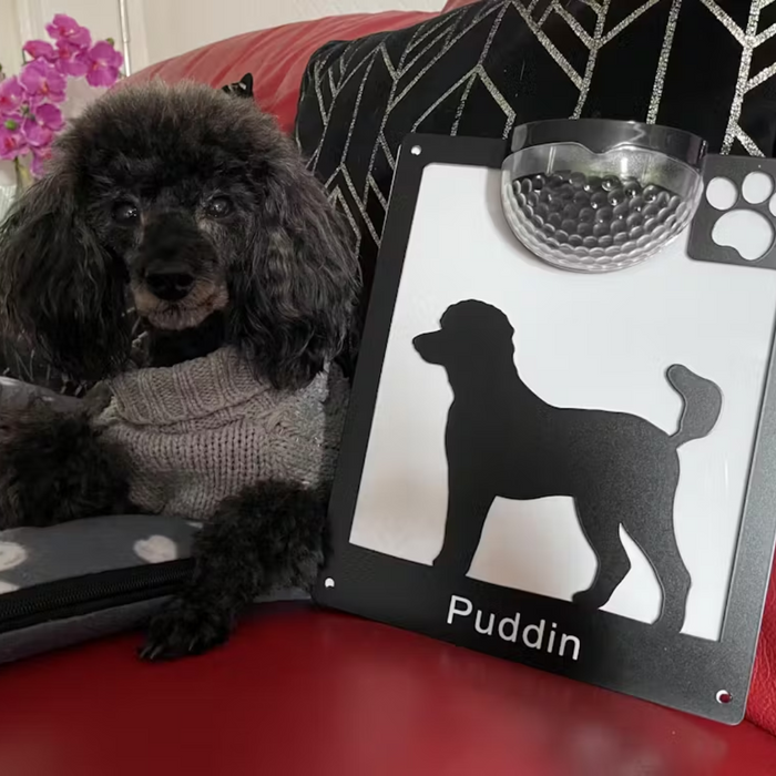 Poodle Dog Solar Light Wall Plaque