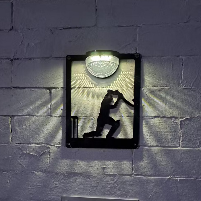 Cricketer Solar Light Wall Plaque