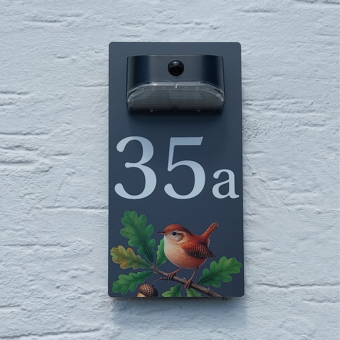 Wren Motion Sensor Solar House Number Sign