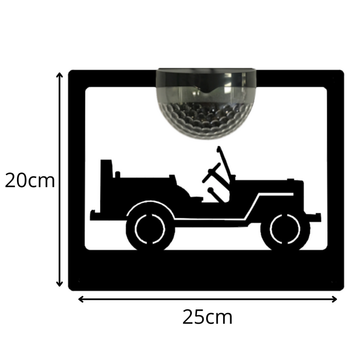 IMPERFECT- Jeep Solar Light Wall Plaque