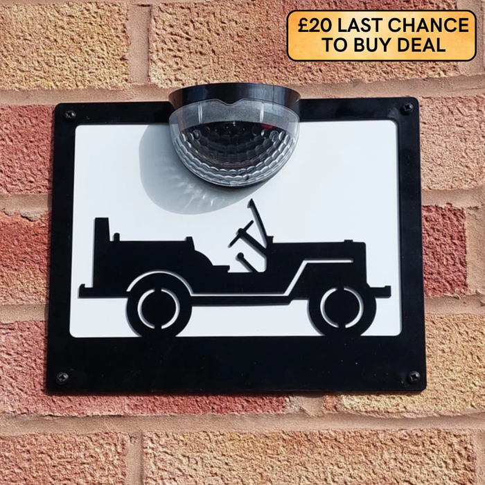 Jeep Solar Light Wall Plaque