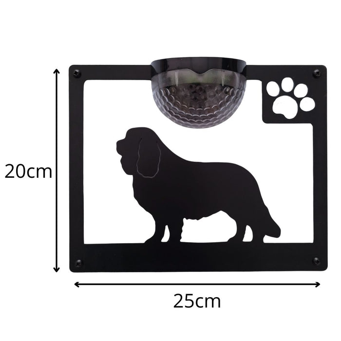 IMPERFECT - Cavalier King Charles Spaniel Dog Solar Light Wall Plaque