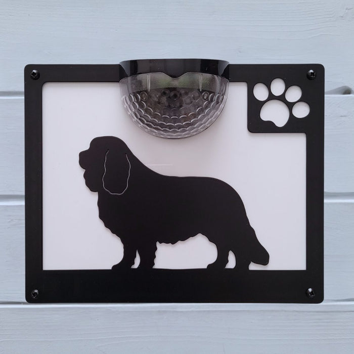 IMPERFECT - Cavalier King Charles Spaniel Dog Solar Light Wall Plaque