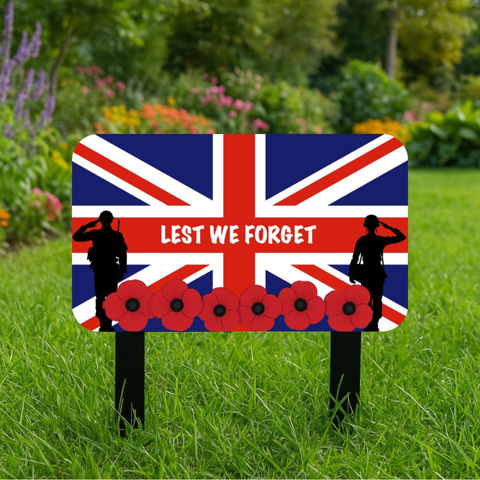 'Lest We Forget' Union Jack Remembrance Large Stake