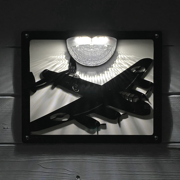 IMPERFECT- Lancaster Bomber Solar Light Wall Plaque