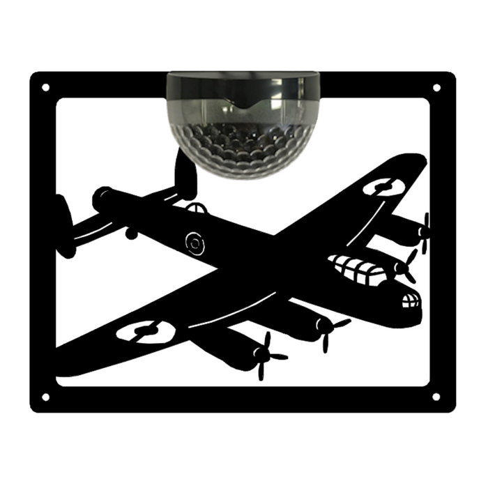 IMPERFECT- Lancaster Bomber Solar Light Wall Plaque