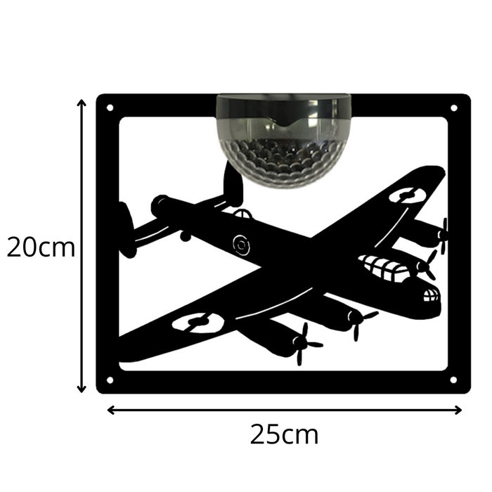 IMPERFECT- Lancaster Bomber Solar Light Wall Plaque