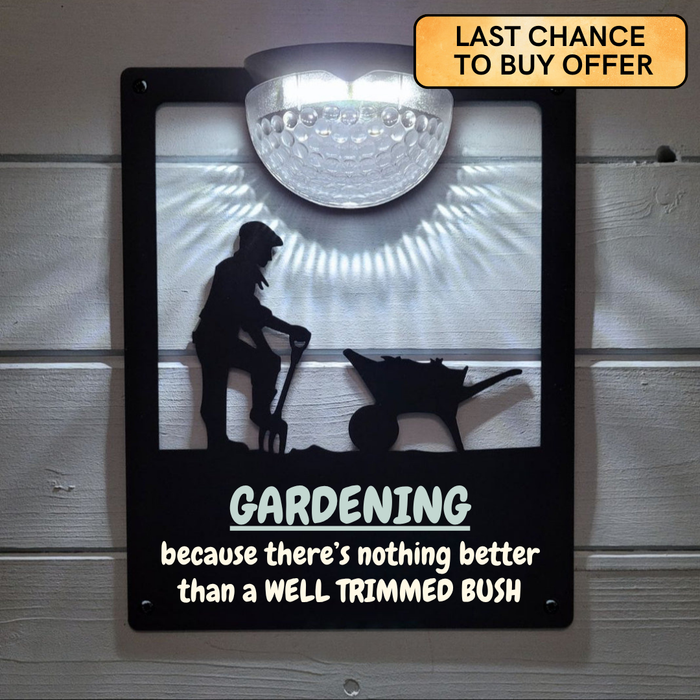 'Well-trimmed bush' Male Gardener Solar Light Wall Plaque