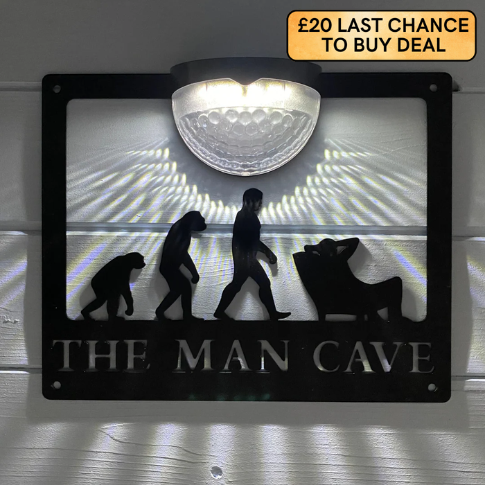 The Man Cave Sign with Solar Powered Light