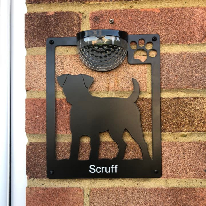 Cockapoo Dog Solar Light Wall Plaque