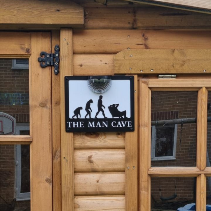 The Man Cave Sign with Solar Powered Light