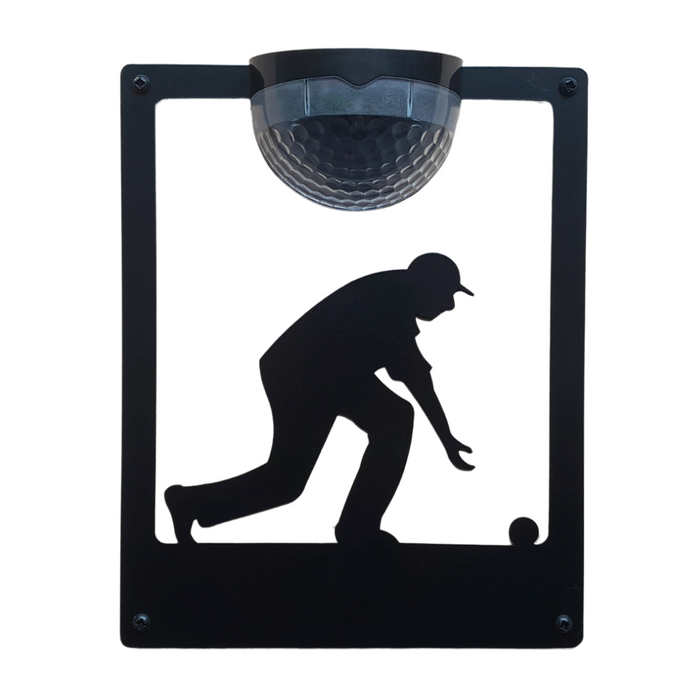 IMPERFECT- Male Lawn Bowler Solar Light Wall Plaque