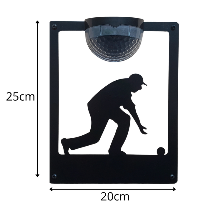 IMPERFECT- Male Lawn Bowler Solar Light Wall Plaque