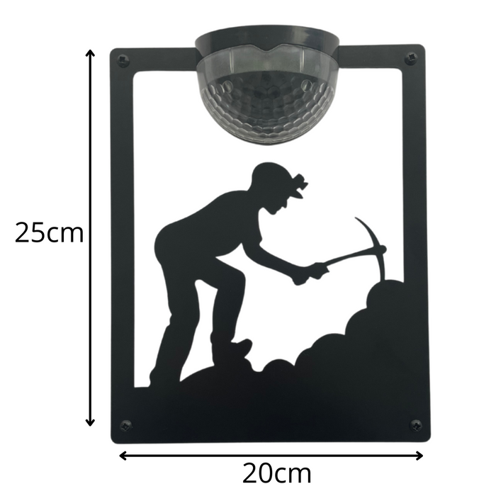 IMPERFECT- Coal Miner Solar Light Wall Plaque