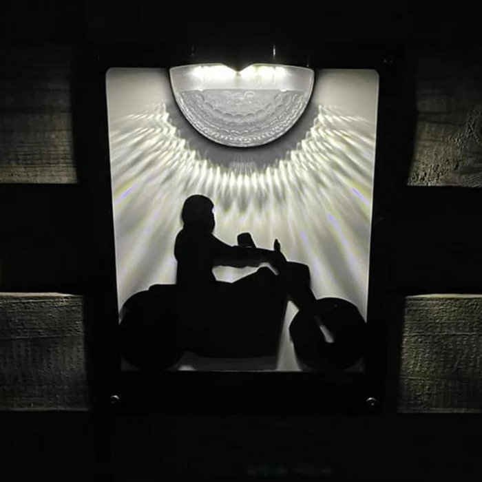 IMPERFECT- Motorbike Solar Light Wall Plaque