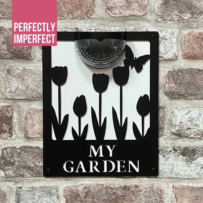 IMPERFECT- My Garden Sign with Solar Powered Light
