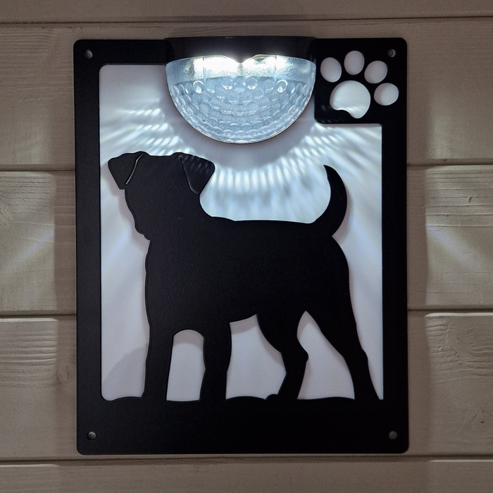Border Terrier Dog Solar Light Wall Plaque