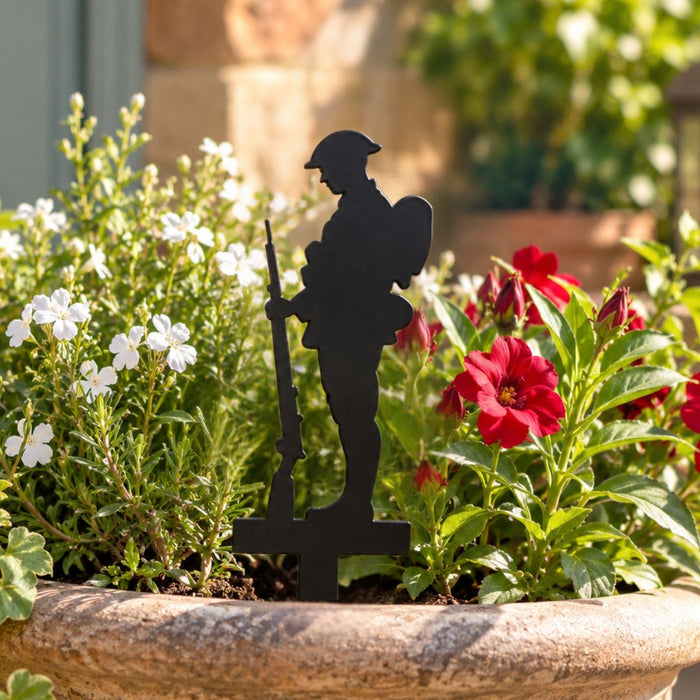 Metal Remembrance Soldier Plant Pot Stake
